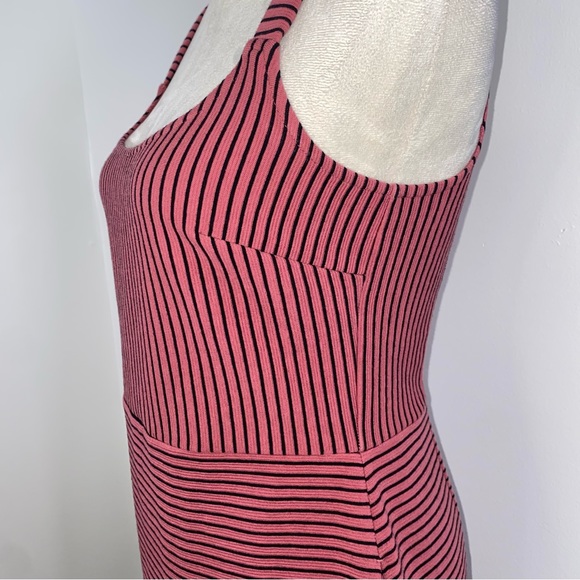 LOFT stripe sleeveless mini dress size 2 pink/black - Picture 6 of 13